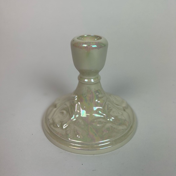 Vintage Opalescent Iridescent Glazed ceramic Candle Holder - Picture 1 of 7